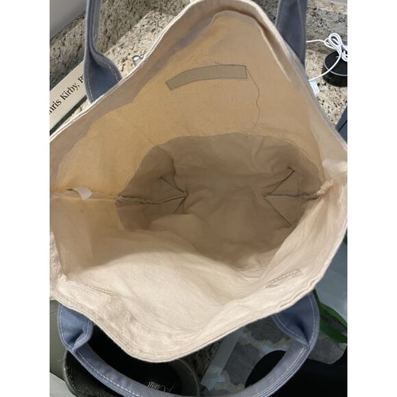 VTG. 90s Martha Stewart Living Canvas Tote Bag Blue Classic Beachy Handbag - Picture 4 of 5